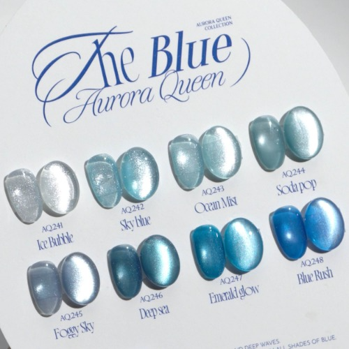 Aurora Queen The blue 8pc collection - magnetic gel