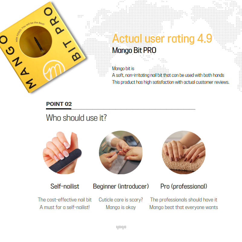 YOGO MAYO Mango drill bit pro - Base bit | base gel removal bit