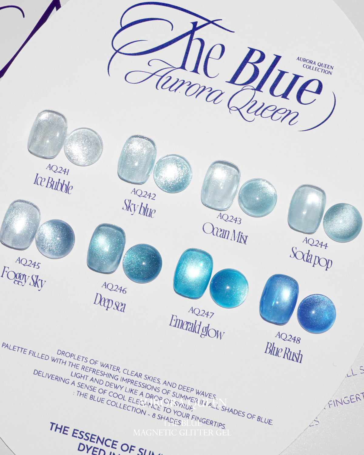 Aurora Queen The blue 8pc collection - magnetic gel