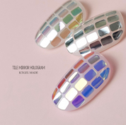 ICE GEL Mirror hologram tiles - 3pc set