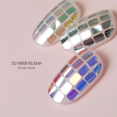 ICE GEL Mirror hologram tiles - 3pc set