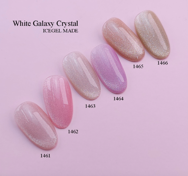 ICE GEL White galaxy Crystal 6pc collection - magnetic glitter gel