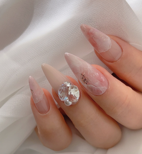 NAILBAYO - Doi Marbly white/clear marble ink