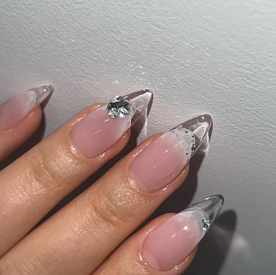 NAILBAYO - Doi Marbly white/clear marble ink