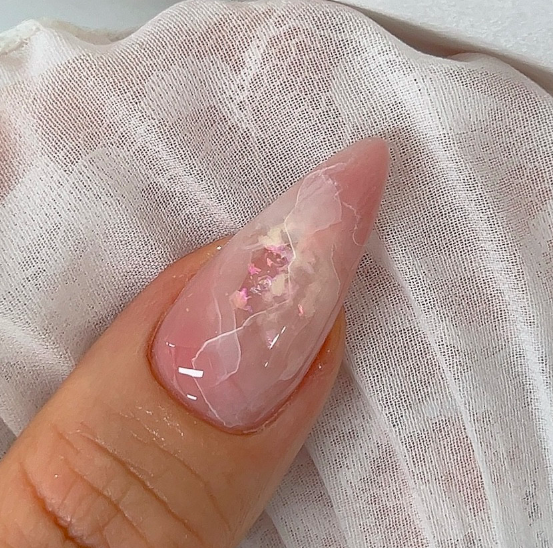 NAILBAYO - Doi Marbly white/clear marble ink