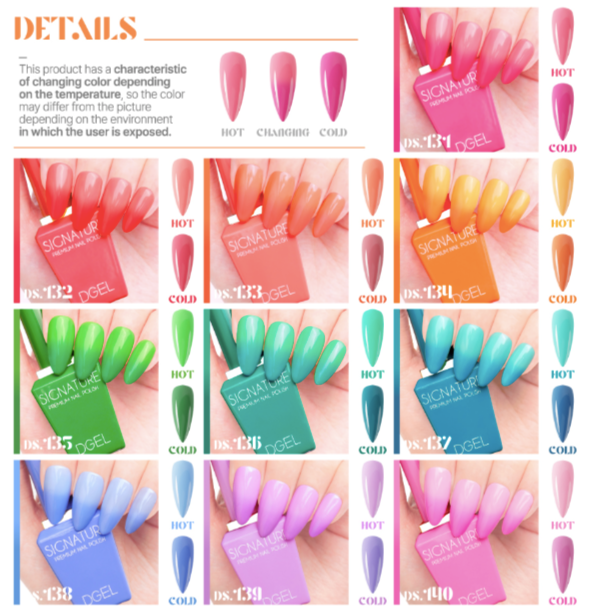 DGEL Signature REACTIVE 10pc collection - temperature colour change gel