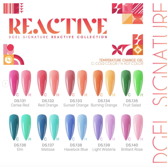 DGEL Signature REACTIVE 10pc collection - temperature colour change gel