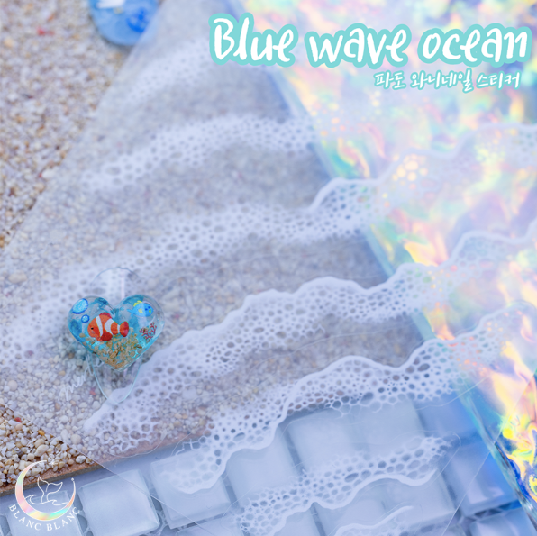 BLANC BLANC blue wave ocean stickers