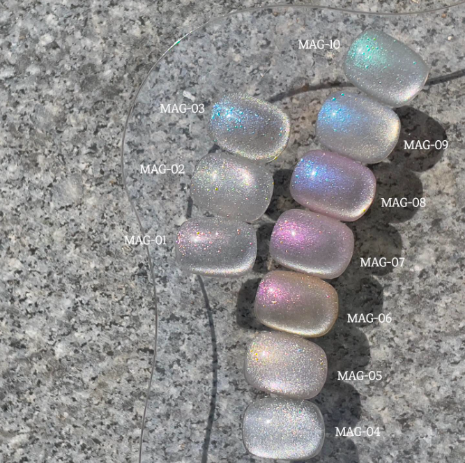 RIPOSO Pulling summer 10pc collection - magnetic cat eye gel