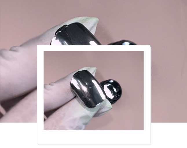 ICE GEL Heavy metal - High shine chrome silver gel