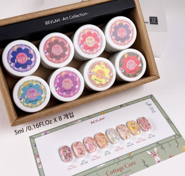 (PREORDER) BEVLAH Cottage Core Collection - 8 natural floral gels (HEMA FREE)