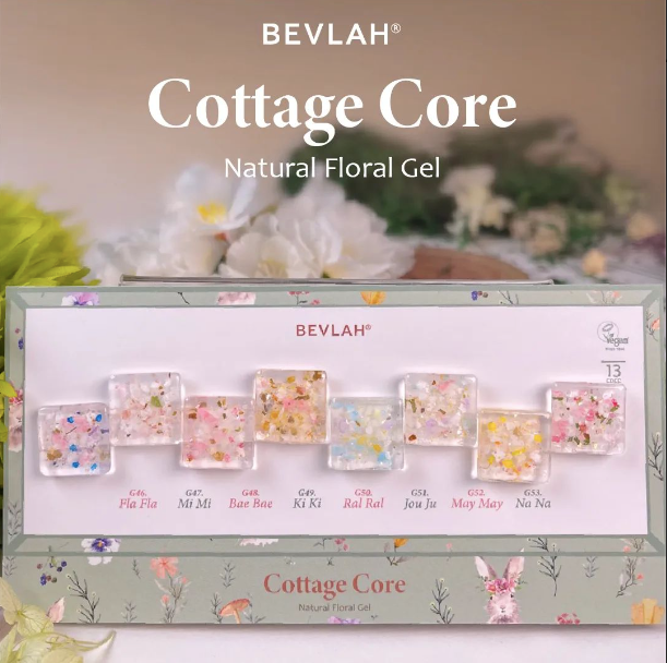 (PREORDER) BEVLAH Cottage Core Collection - 8 natural floral gels (HEMA FREE)
