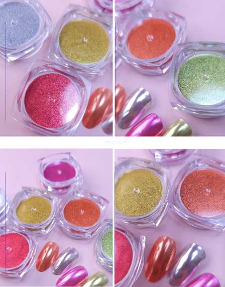 ICE GEL Sunset neon chrome powder set (6 chromes)