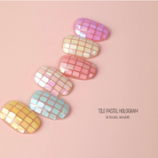 ICE GEL Pastel mirror hologram tiles - 6pc set
