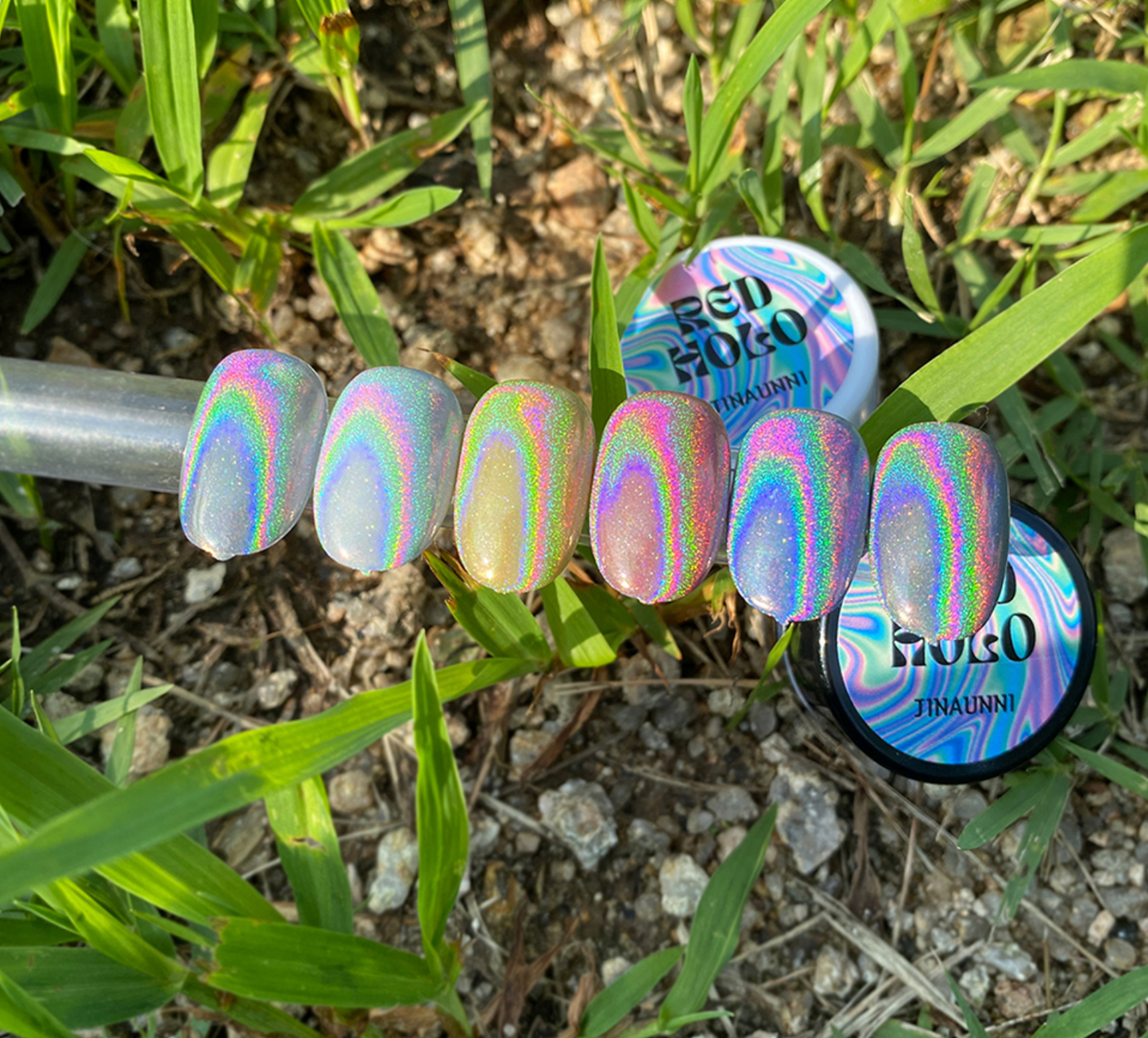 JINAUNNI Red Holo Chrome Powder