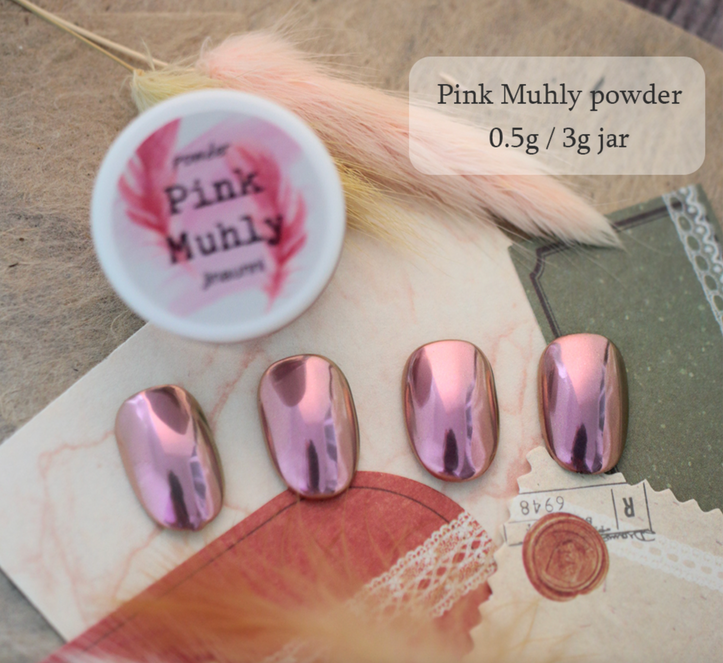 JINAUNNI Pink Muhly Chrome Powder