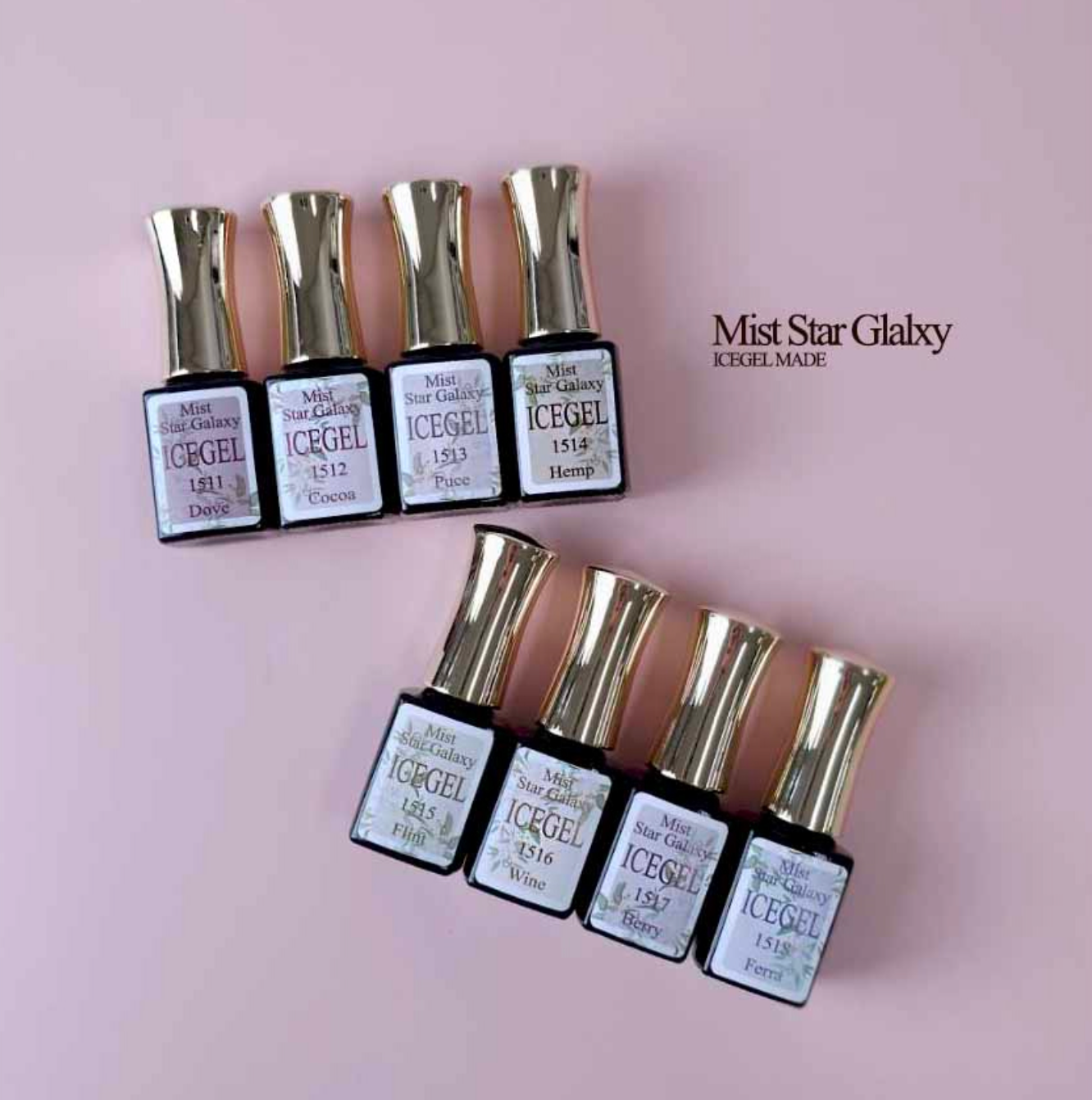 ICE GEL Mist Star galaxy 8pc collection - magnetic glitter gel