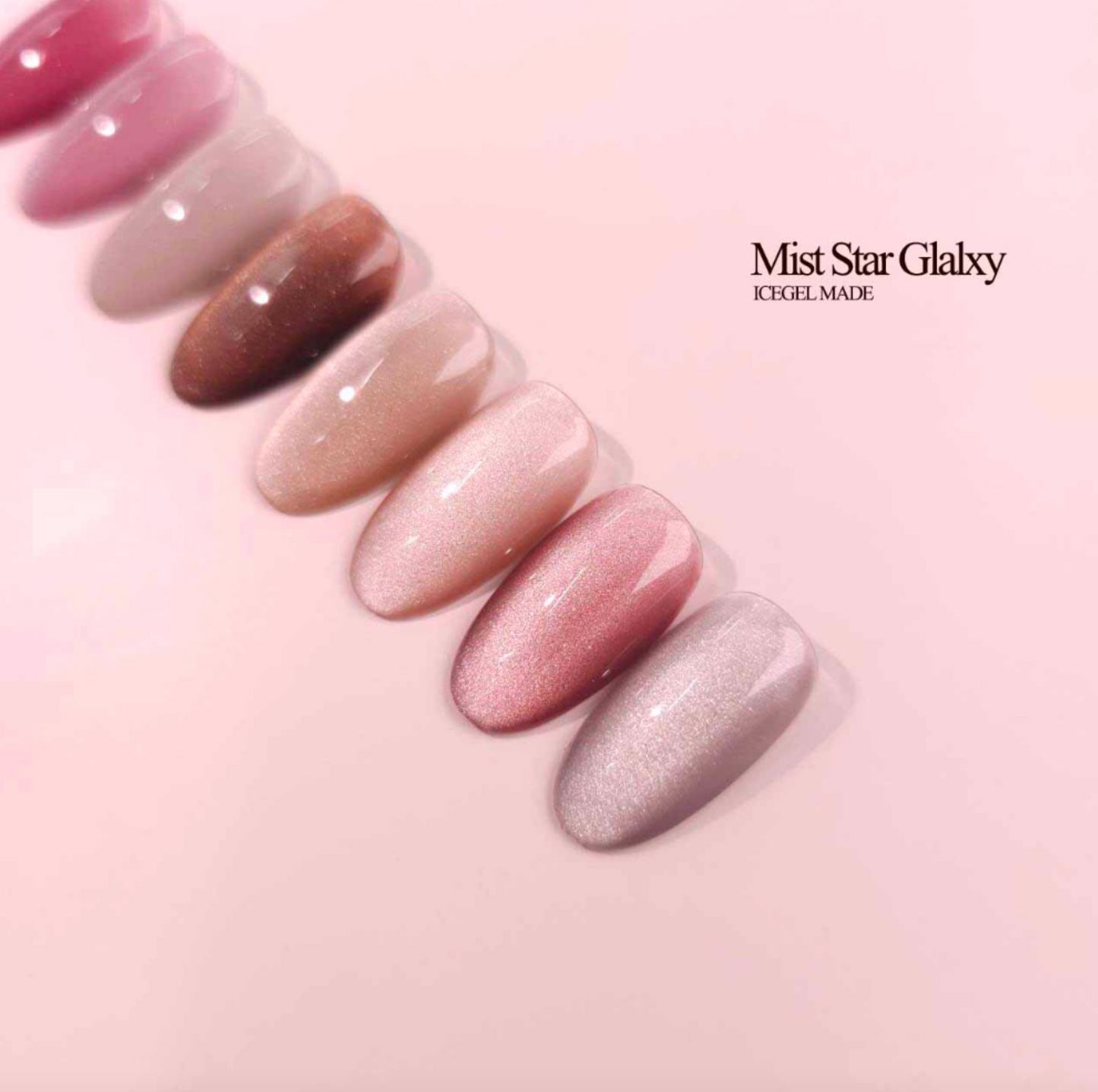 ICE GEL Mist Star galaxy 8pc collection - magnetic glitter gel