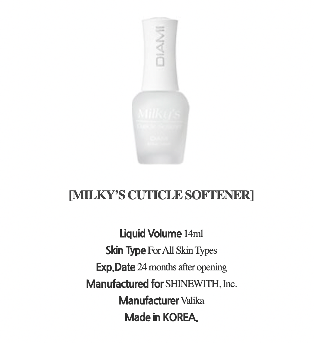 DIAMI Milky's cuticle softner 14ml