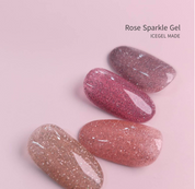 ICE GEL flash on off gel Rose sparkle - 4 colours