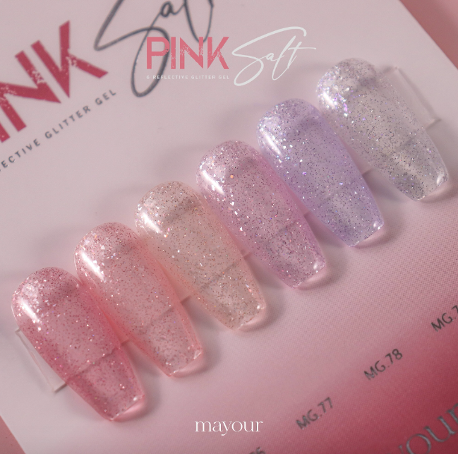 MAYOUR Pink salt 6pc collection - reflective glitter