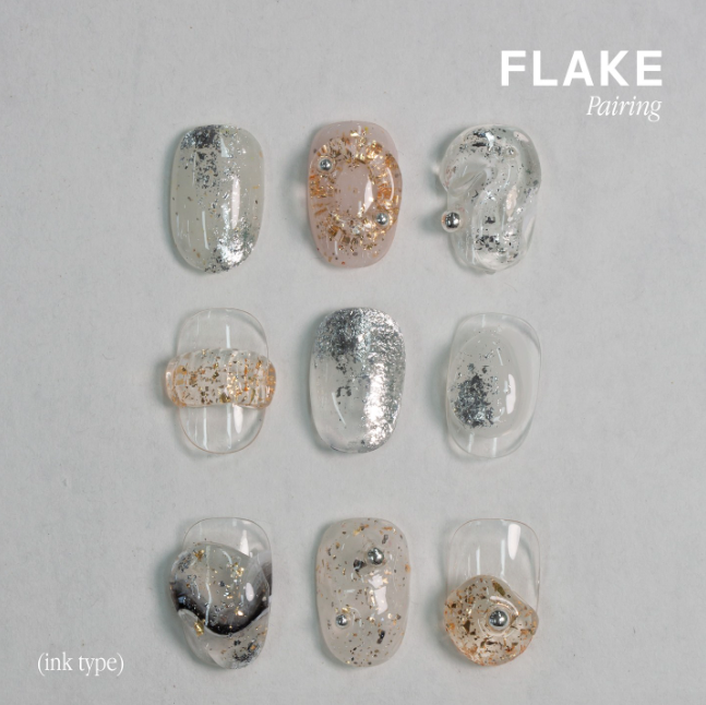 IZEMI Flake pairing (Ink type) - Silver/Rose gold