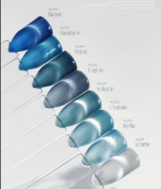 Aurora Queen The blue 8pc collection - magnetic gel