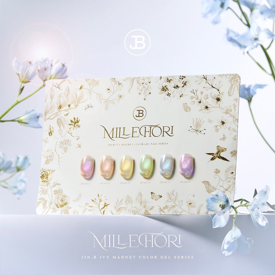 JIN.B Millefiori 6pc collection - magnetic cat eye gel