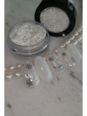 BONNIEBEE White silver pearl chiffon flake