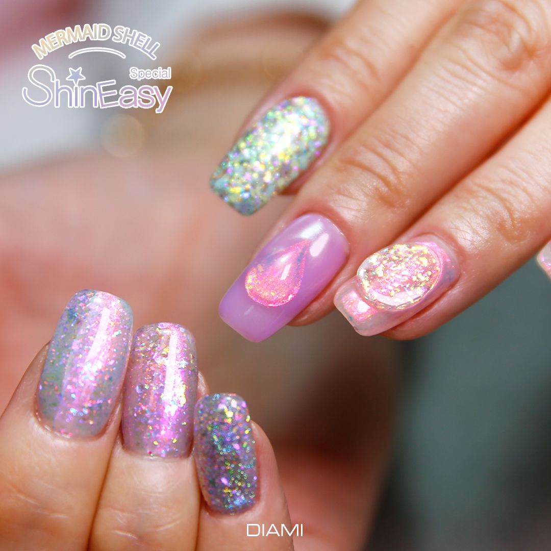 DIAMI Shine easy - MERMAID SHELL 4pc aurora glitter set