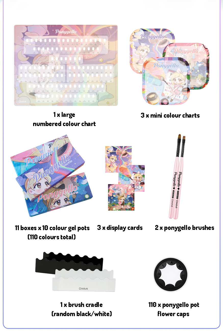DIAMI Ponygello Universe 110pc set 50% off LAUNCH PROMO - In stock with FREE GIFTS INCLUDED