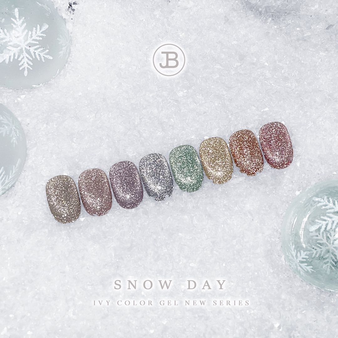 JIN.B Snow Day 8pc collection - Reflective magnet glitter