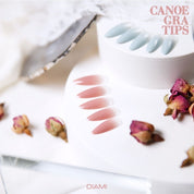 Diami CANOE Gra tips pre-ombre soft gel extensions - Pink brown & blue gray NEW
