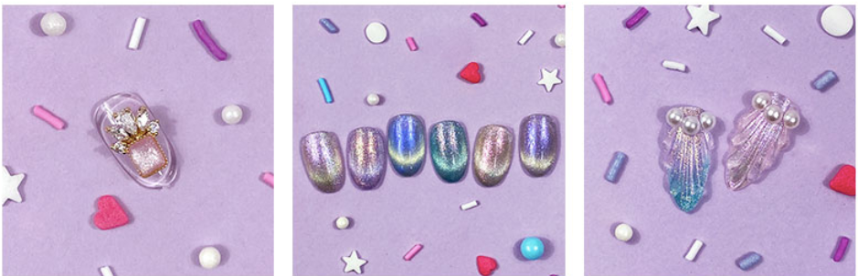 FIRST STREET Sweet & sour 7pc collection - 6 aurora gels + 1 clear magnet gel