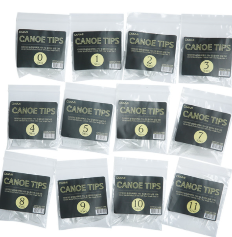 DIAMI Canoe tip clear refill 50pc - soft gel extensions ALL SIZES