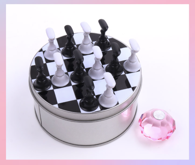 THE GEL Check print chess magnetic tip stand set