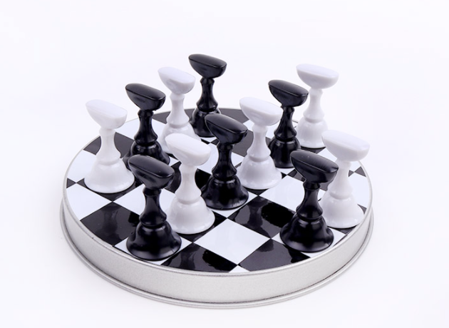 THE GEL Check print chess magnetic tip stand set