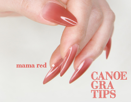 CANOE Gra tips pre-ombre soft gel extensions - Coral pink & Mama red NEW
