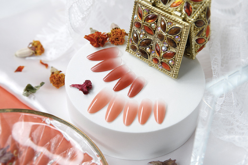 CANOE Gra tips pre-ombre soft gel extensions - Coral pink & Mama red NEW
