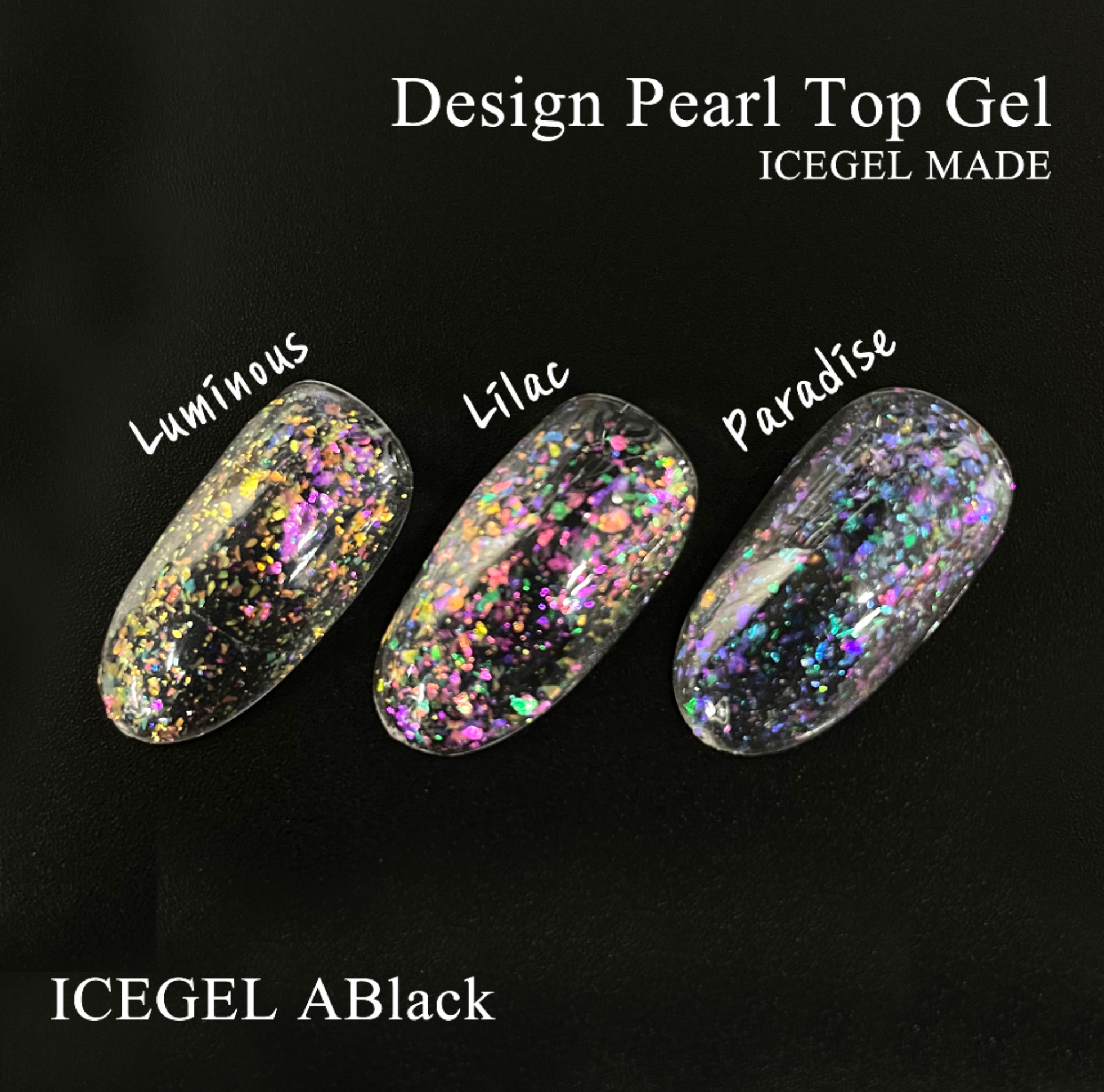 ICE GEL pearl top gel (no wipe bottle type) - 3 colours