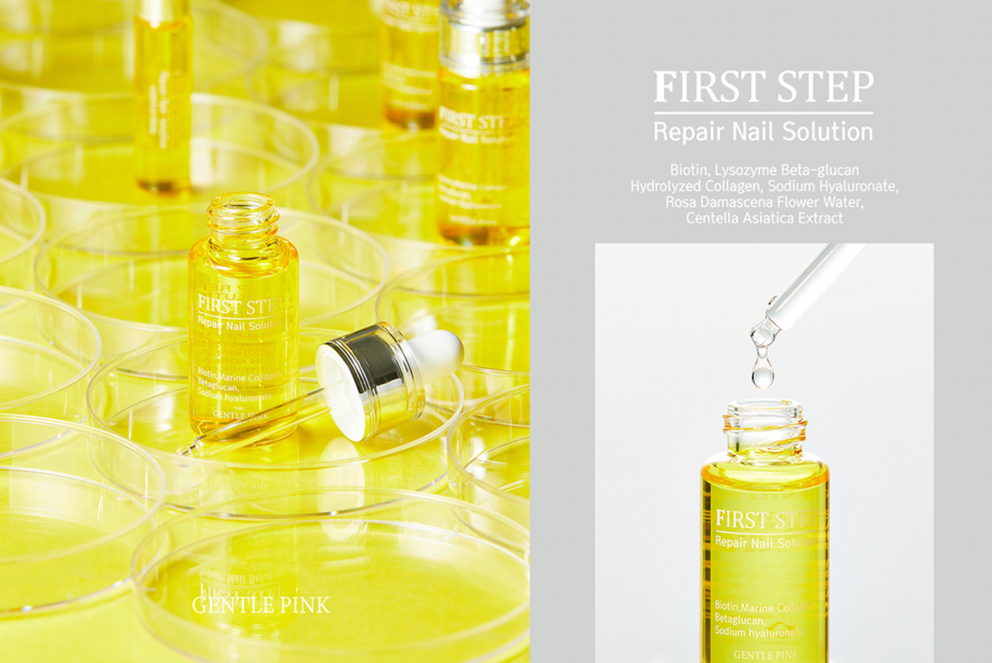 GENTLE PINK First step nail repair solution - 5ml bonus roll-on included