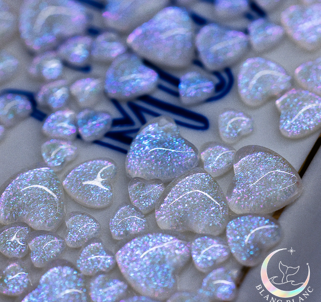 BLANC BLANC Blue purple aurora heart set