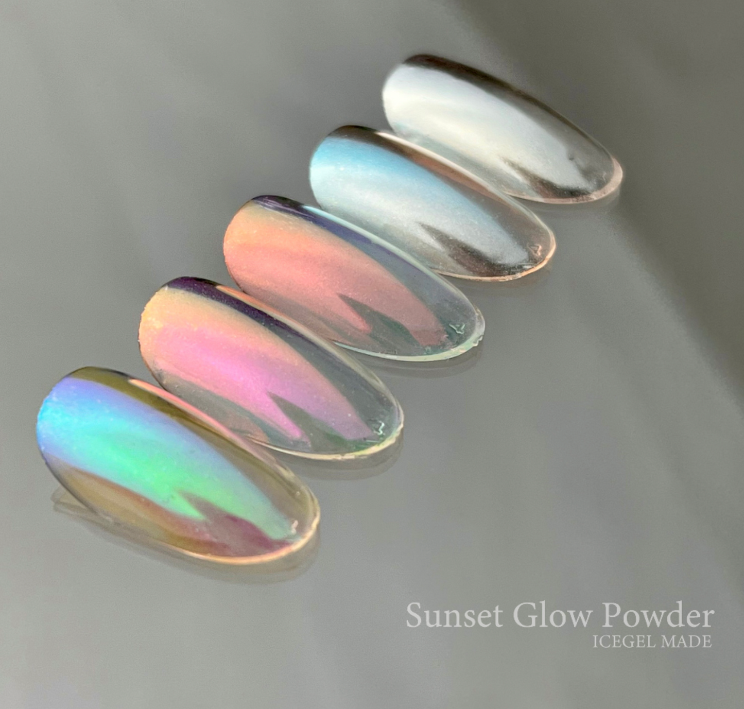 ICE GEL Sunset glow chrome powder set (5 chromes)