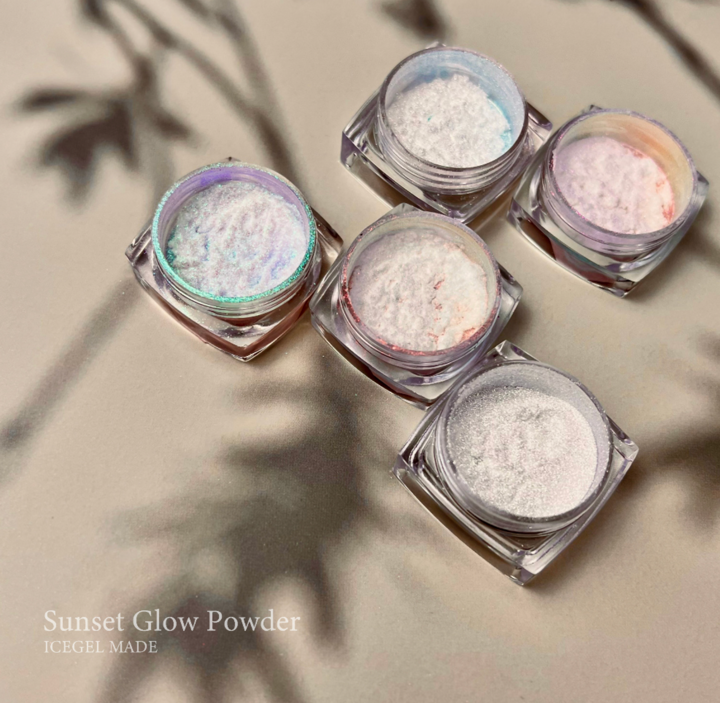 ICE GEL Sunset glow chrome powder set (5 chromes)