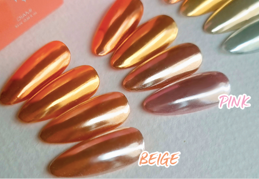 DIAMI Siligello Pink/Beige- no wipe syrup colour gels for chrome