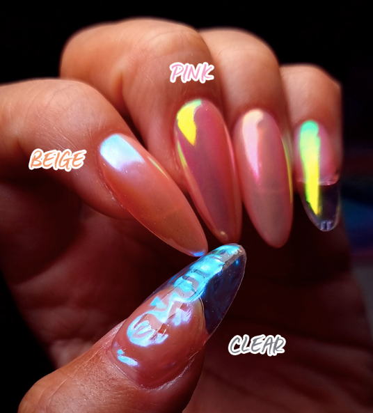 DIAMI Siligello Pink/Beige- no wipe syrup colour gels for chrome