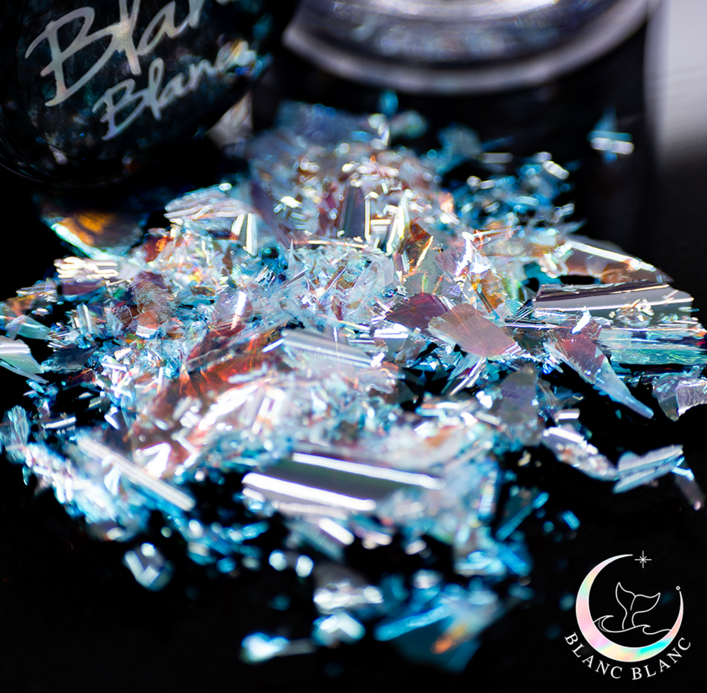 BLANC BLANC Premium aurora laser film flakes - Marine W44