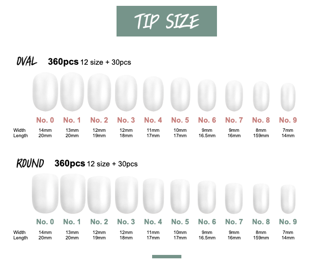 DIAMI Canoe easy full tip Round/Oval - soft gel extension system
