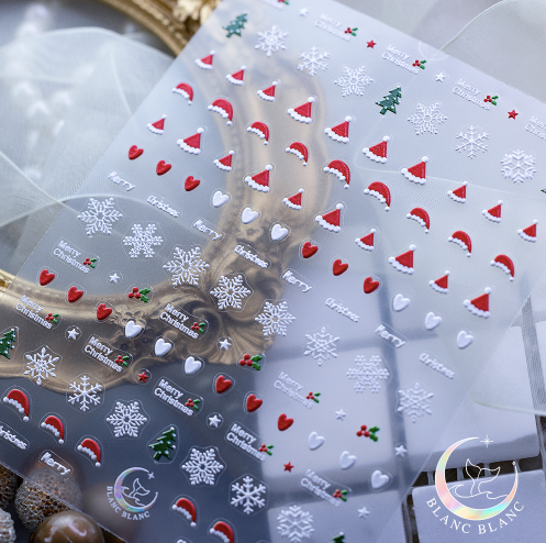 BLANC BLANC custom made stickers - Santa hat