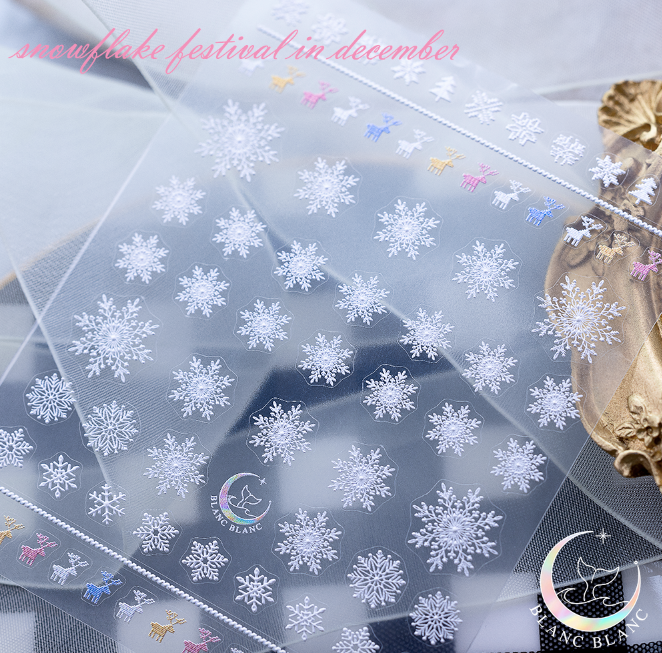 BLANC BLANC custom made stickers - Snowflake festival